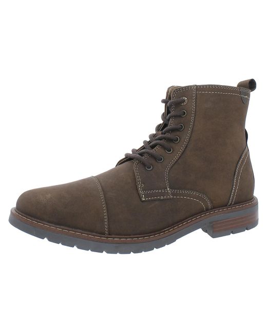 Dockers Brown Rawls Cap Toe Lace Up Ankle Boots for men