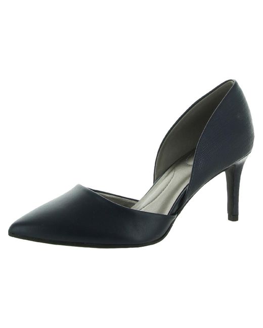 Bandolino Blue Grenow Faux Leather Pointed Toe D'orsay Heels