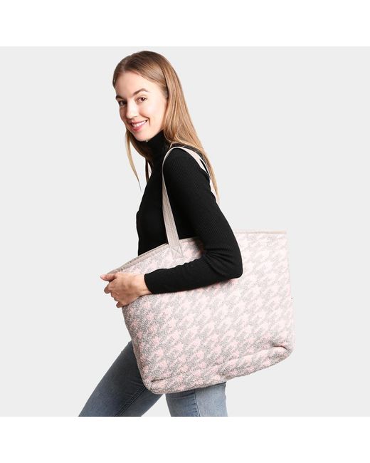 Fashnzfab Black Houndstooth Patterned Tote Bag