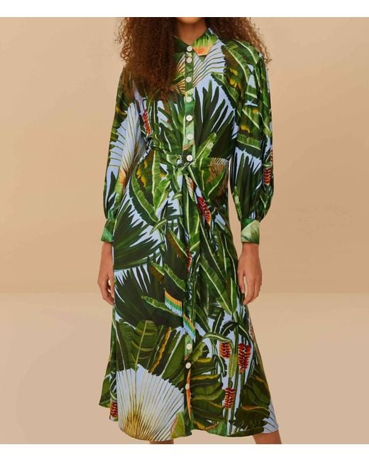 Farm Rio Green Amazonia Midi Dress
