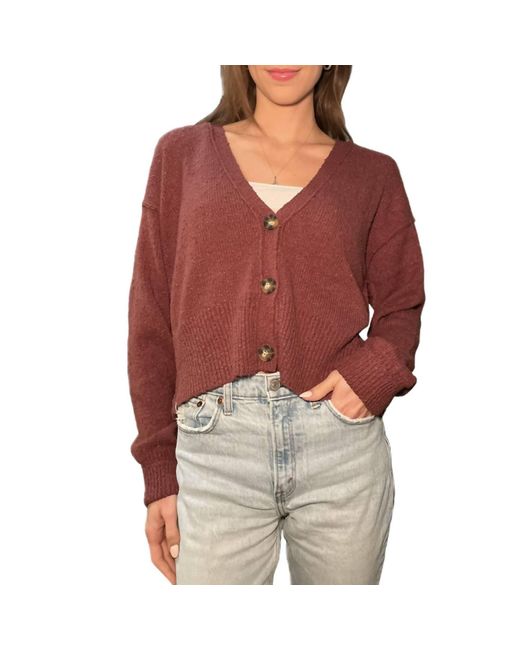 By Together Red Kimmy Button Down Cardigan