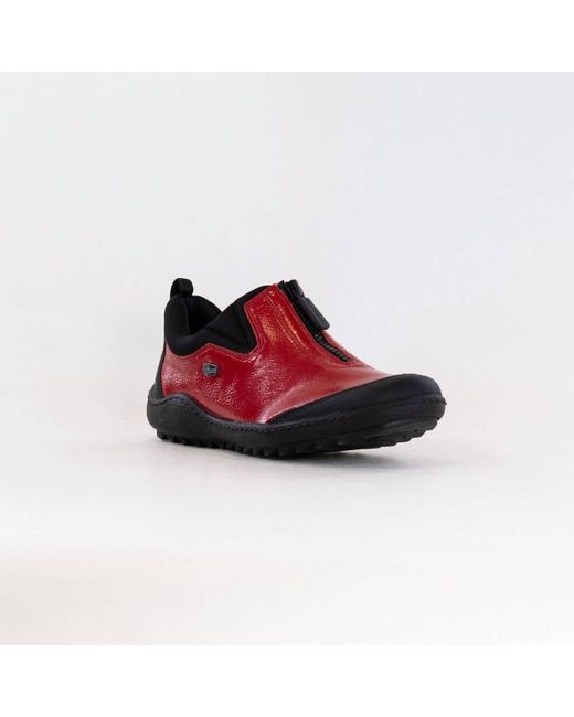 Remonte Red Zipped-Up Shoes