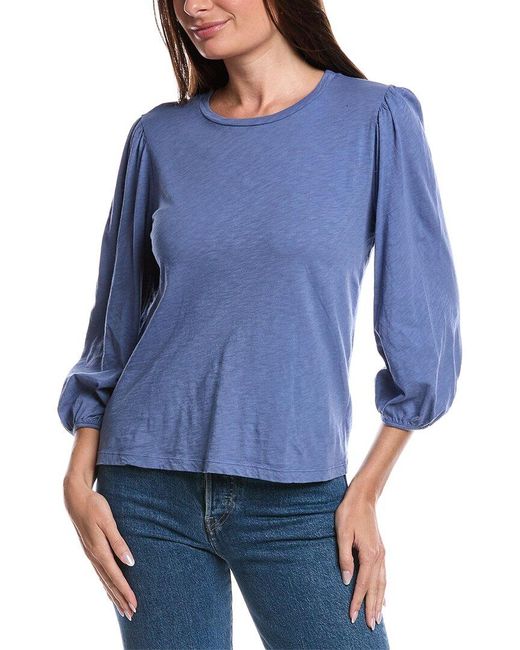 Velvet By Graham & Spencer Blue Slub Top