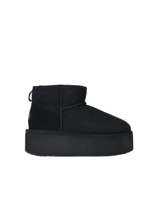 EMU Black Suede Ankle Boots