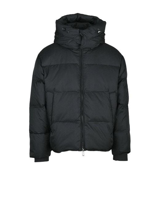 Emporio Armani Black Down Jacket Zip for men