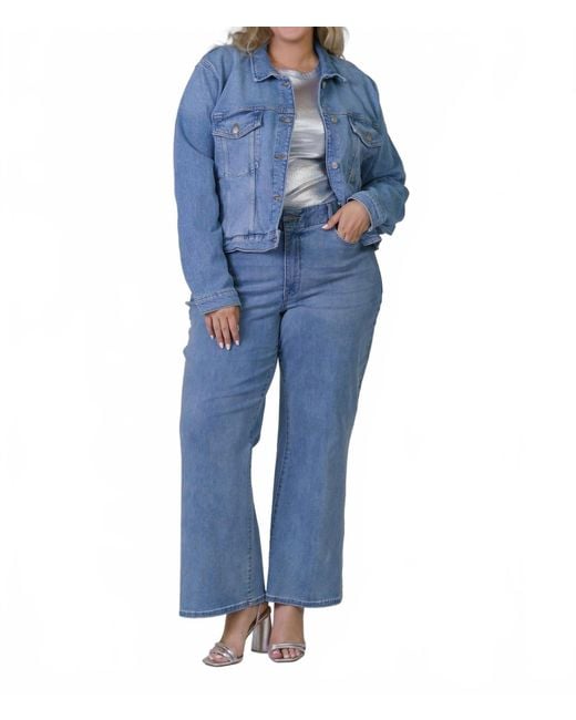 GOOD AMERICAN Blue Committed To Fit Button Down Jacket