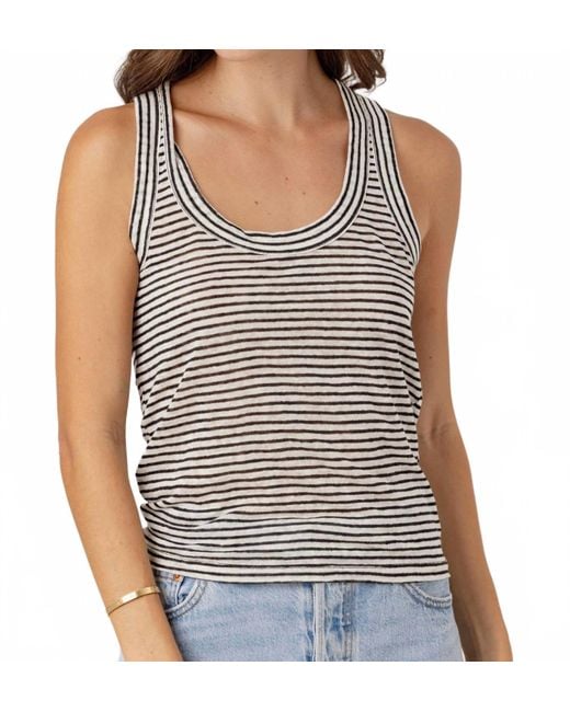Sundays Multicolor Stripe Linen Danny Tank Top