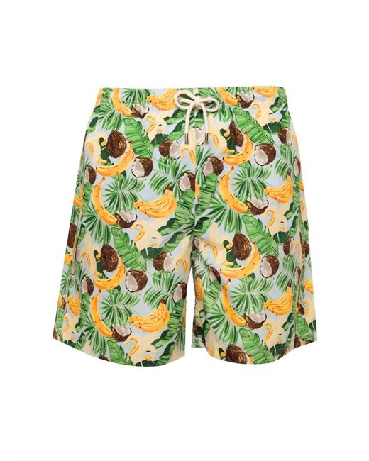 Lia Sahara Green Patterned Swim Shorts for men
