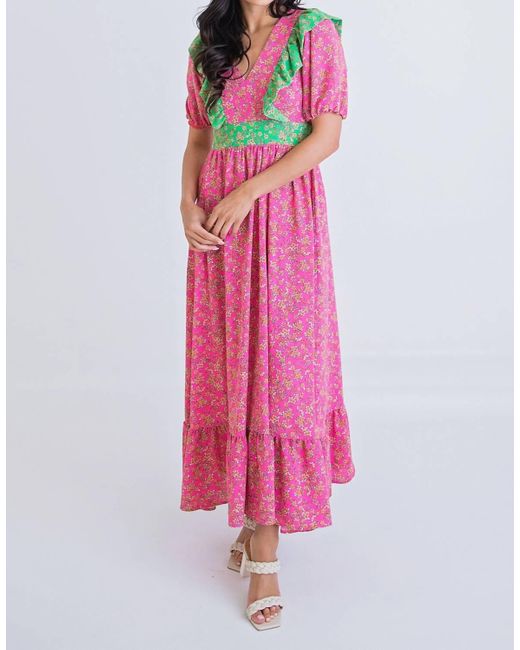 Karlie Vintage Floral Maxi Dress in Pink | Lyst
