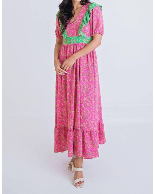 Karlie Vintage Floral Maxi Dress in Pink | Lyst
