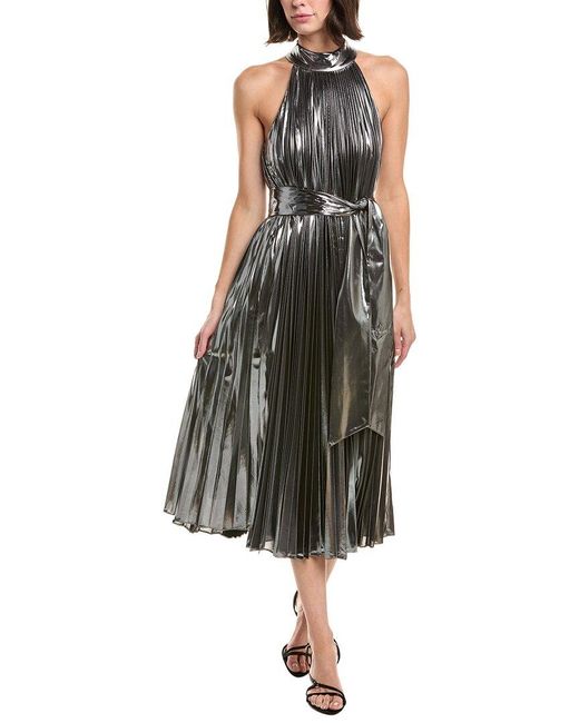MILLY Metallic Idena Halter Dress