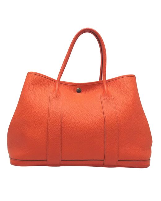 Hermès Red Garden Party Leather Tote Bag (pre-owned)
