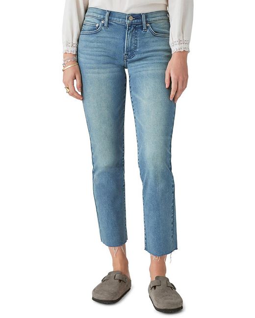Lucky Brand Blue Sweet Mid-rise Raw Hem Cropped Jeans