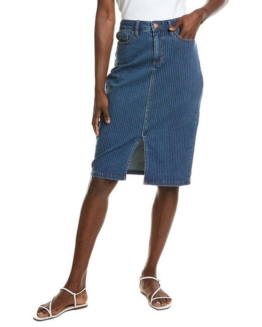 Jones New York Blue Front Slit City Midi Skirt