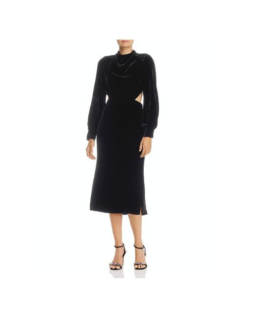 Fame & Partners Elizabeth Velvet Open Back Cocktail Dress in Black Lyst