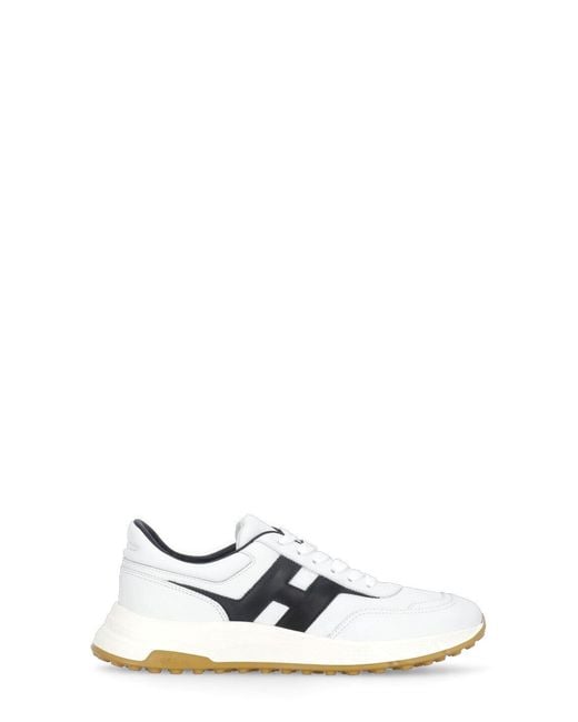Hogan White Hyperlight Contrasting Logo Sneakers for men