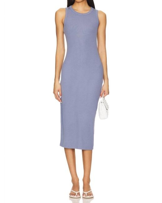 L'Agence Blue Nura Sleeveless Midi Dress