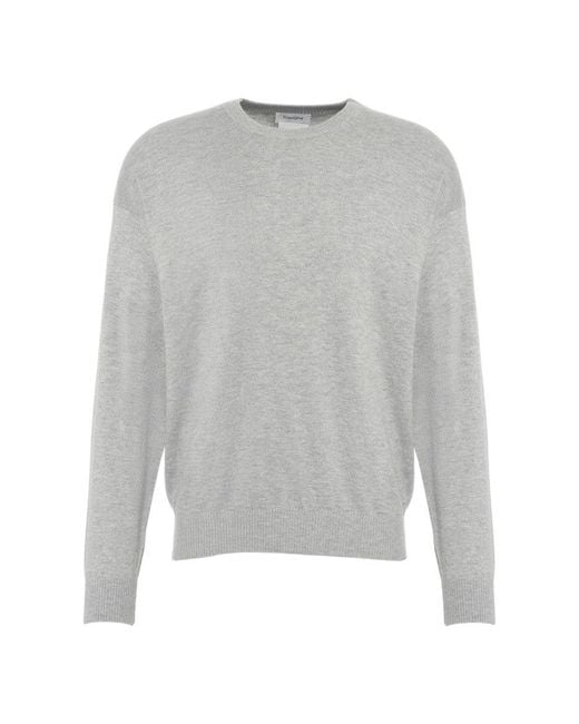 Kangra Gray Fine Wool Blend Sweater With Classic Round Neckline for men