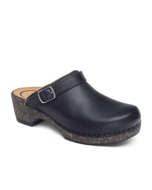 Aetrex Blue Beckie Clogs