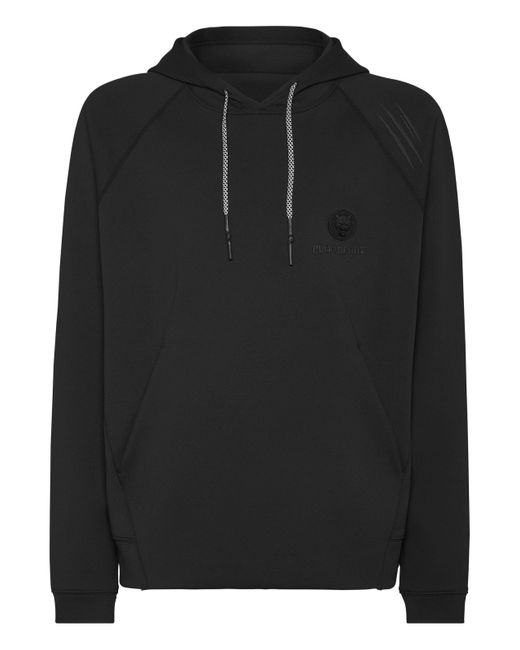 Philipp Plein Black Technical Oversize Hoodie Sweatshirt Ls for men