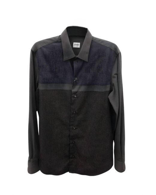 Armani Black Long Sleeve Button Down Shirt for men