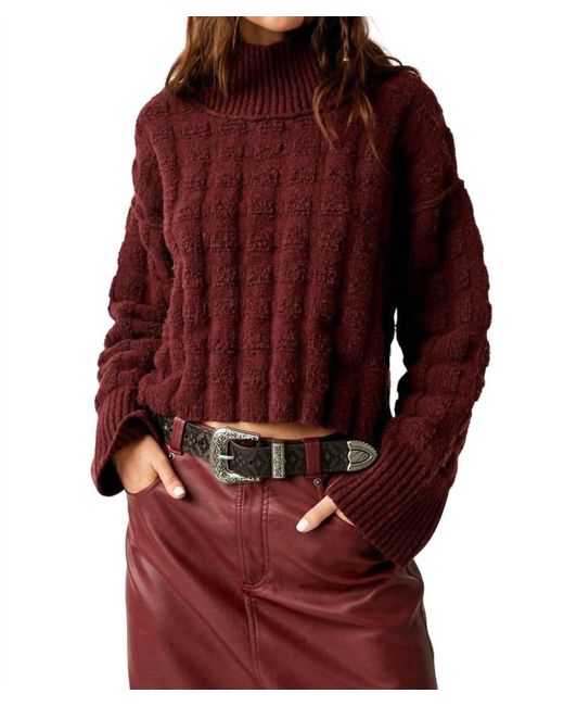 Free People Red Soul Searcher Moc Sweater