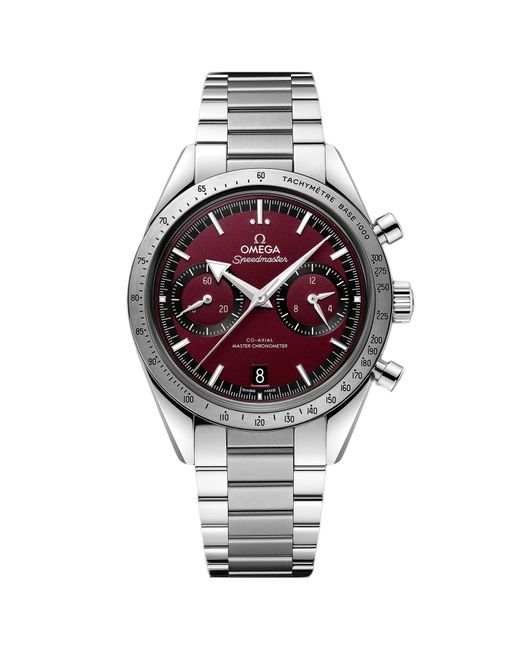 Omega Metallic Speedmaster Red Dial Watch for men