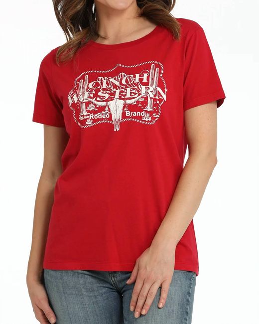 Cinch Red Western Graphic Tee