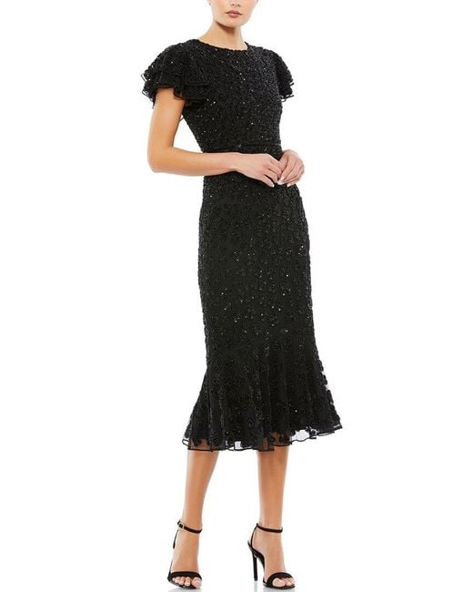 Mac Duggal Black Embellished Cocktail Dress