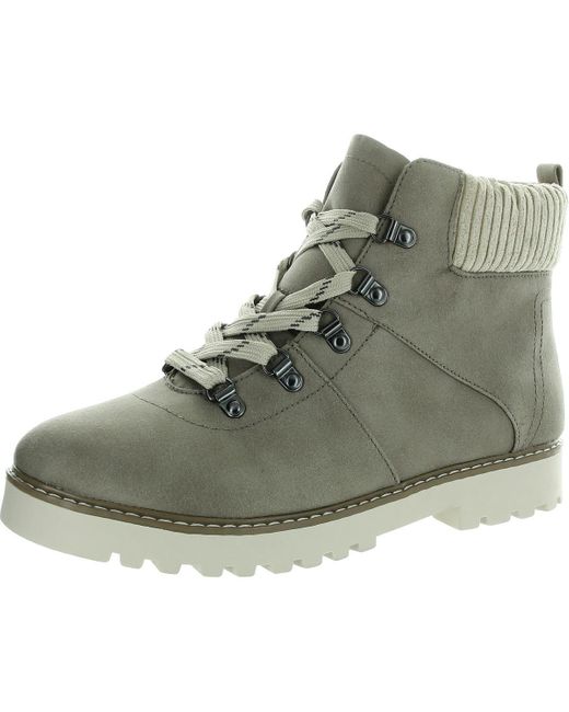 White Mountain Green Connie Lace Up Lug Sole Combat & Lace-Up Boots