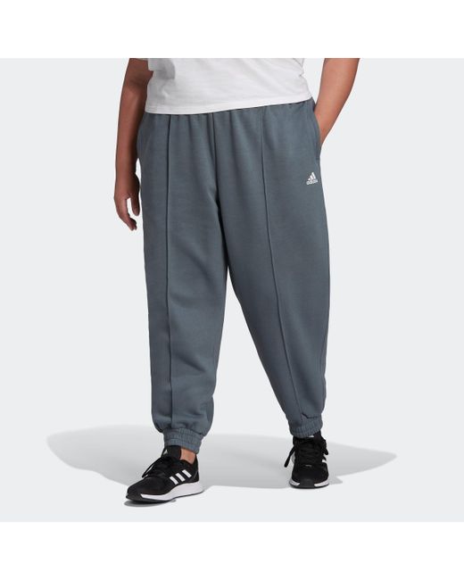 adidas Essentials Studio Fleece Pants (plus Size) in Blue | Lyst