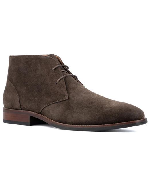Vintage Foundry Brown Aldwin Suede Square Toe Booties for men