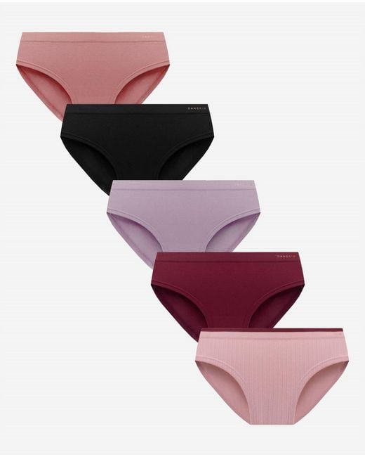 Danskin Purple 5-Pack Seamless Braid Texture Hipster Underwear