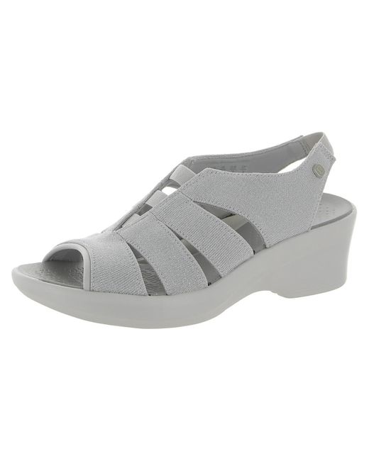 Bzees Finale Cushioned Footbed Slingback Wedge Sandals in Gray Lyst