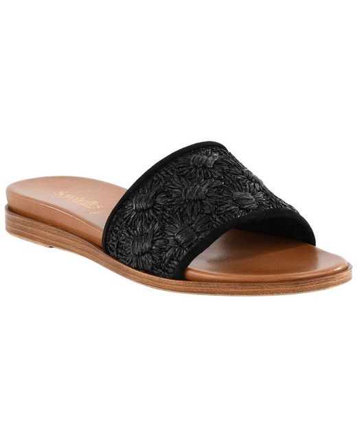Seychelles Brown Dakota Raffia & Leather Slide