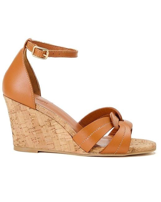 J.McLaughlin Brown Madrid Leather Wedge Sandal