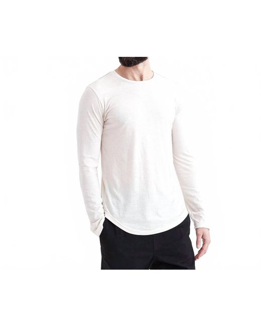 Goodlife White Tri-Blend Long Sleeve Scallop Crew Tee