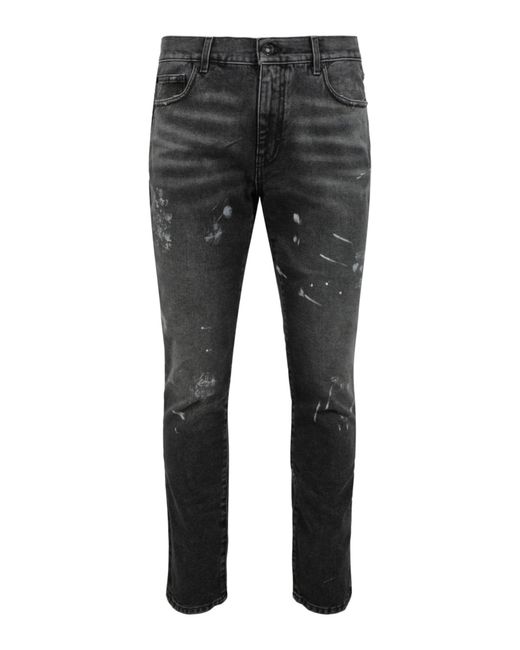 Off-White c/o Virgil Abloh Gray Diag-outline Skinny Jeans for men
