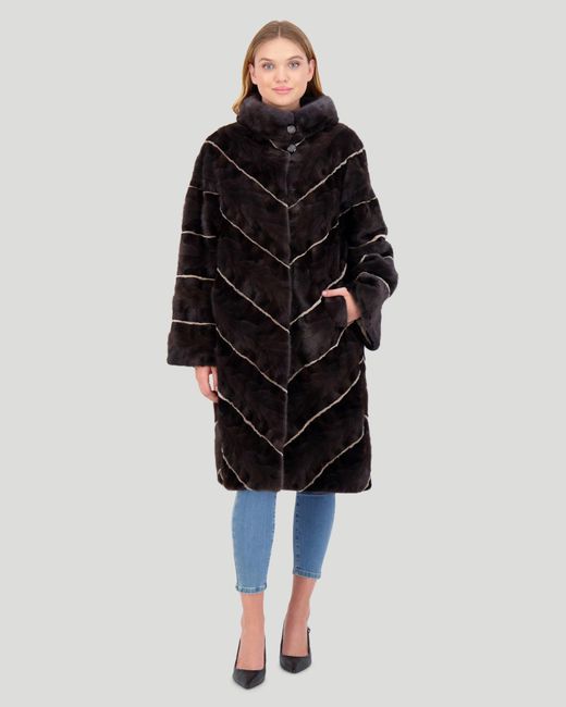 Gorski Black Mink Sections Short Coat