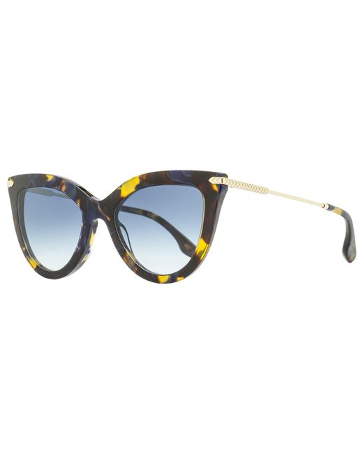 Victoria Beckham Black Cat Eye Sunglasses Vb621s 217 Havana/gold 53mm