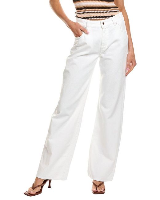 Missoni White Solid Straight Jean