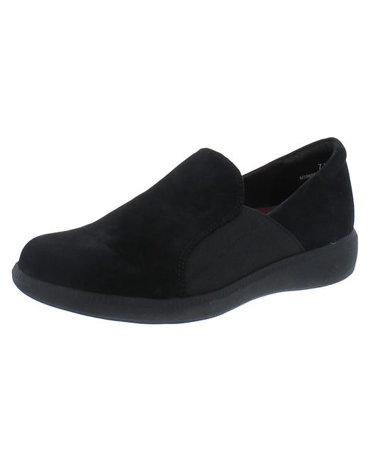 Munro Black Clay Suede Slip-on Loafers