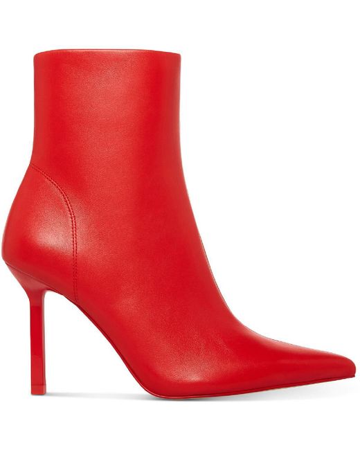 nacionalismo resultado Culo Steve Madden Elysia Leather Pointed Toe Ankle Boots in Red | Lyst