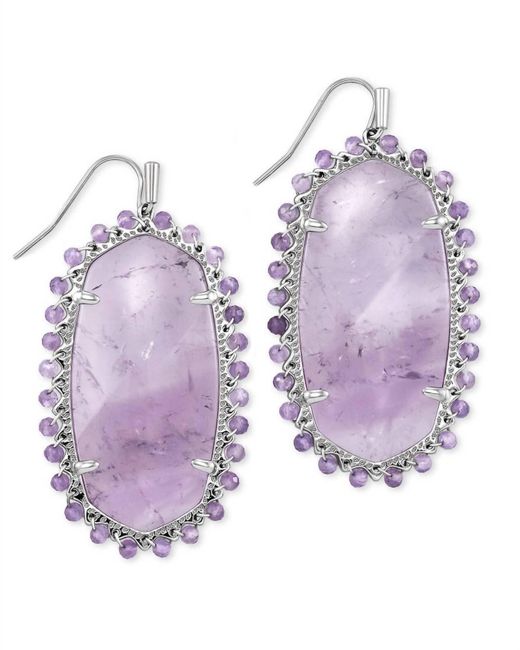 Kendra Scott Purple Beaded Danielle Drop Earrings