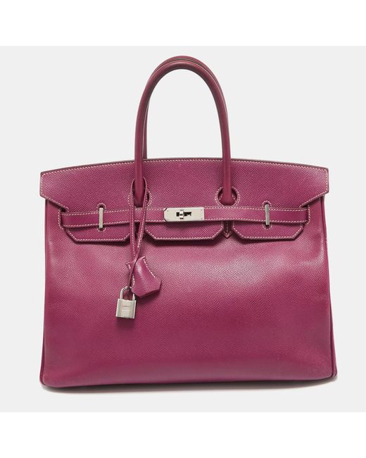 Hermès Purple Tosca/rose Tyrien Epsom Leather Palladium Finish Birkin 35 Bag