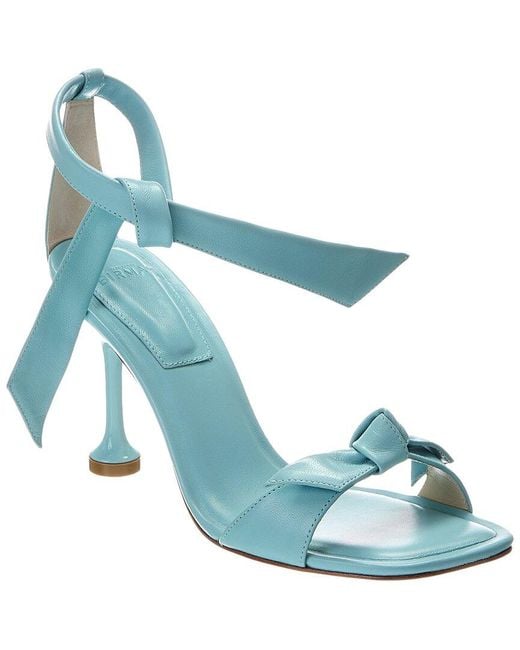Alexandre Birman Blue Clarita Square Flare 85 Leather Sandal