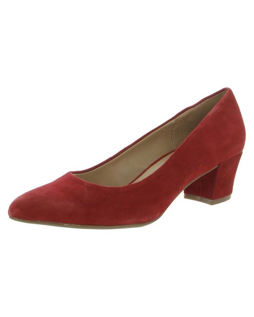 Naturalizer Red Carmen Padded Insole Block Heel Pumps