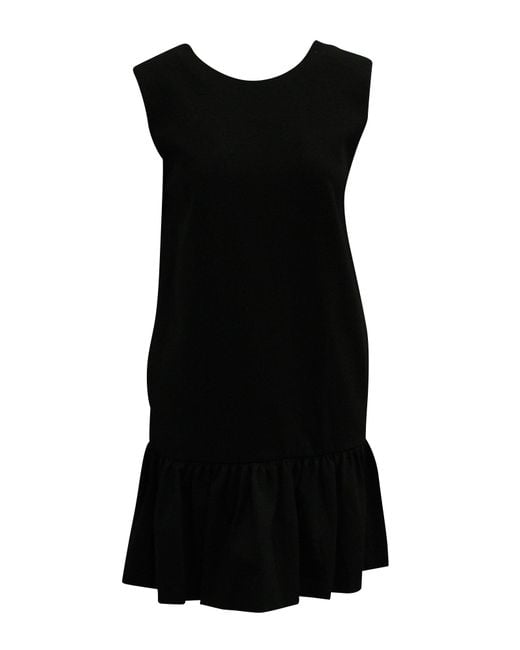 MSGM Black Ruffled Hem Mini Dress