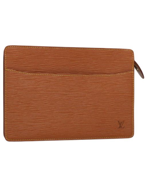 Louis Vuitton Brown Pochette Homme Leather Clutch Bag (pre-owned)