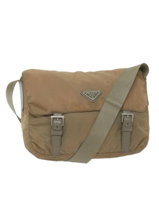 Prada Natural Synthetic Shoulder Bag (pre-owned)